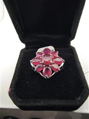 Ruby Lady's Silver & Stone Ring 925 Silver 4.99g